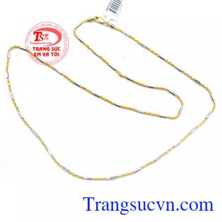 Dây chuyền vàng tây 18k nhạp khẩu Italy bền đẹp, chất lượng, đeo thời trang, sang trọng