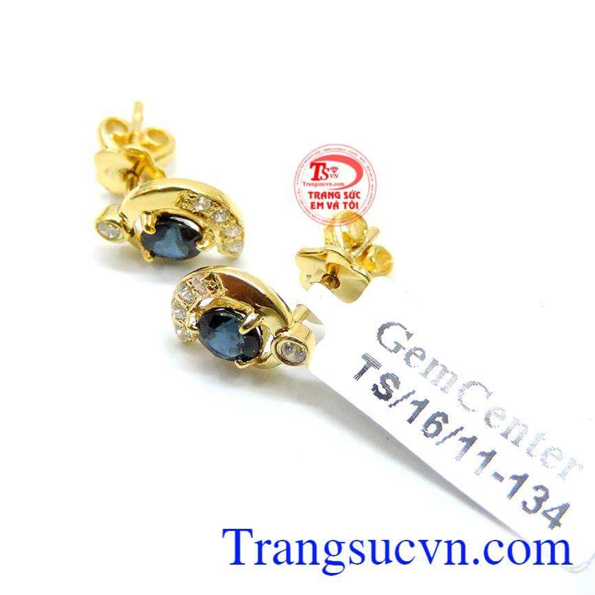 Hoa tai saphire nữ thời trang đẹp