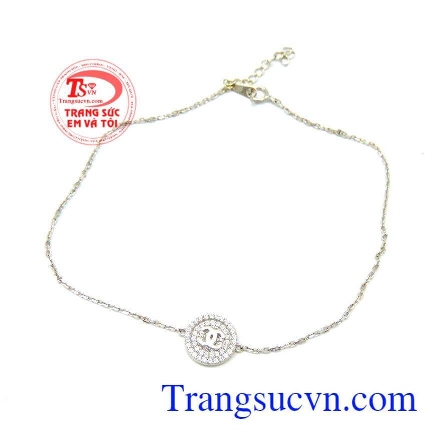 Lắc chân chanel trắng sáng đẹp