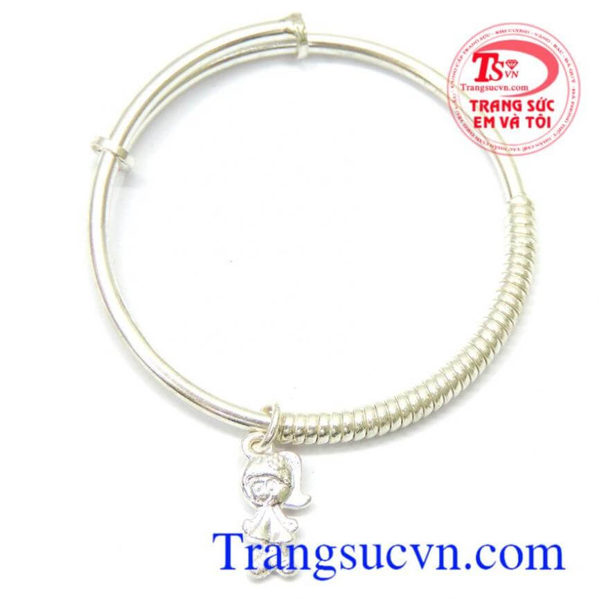 Lắc tròn bạc cho trẻ nhỏ