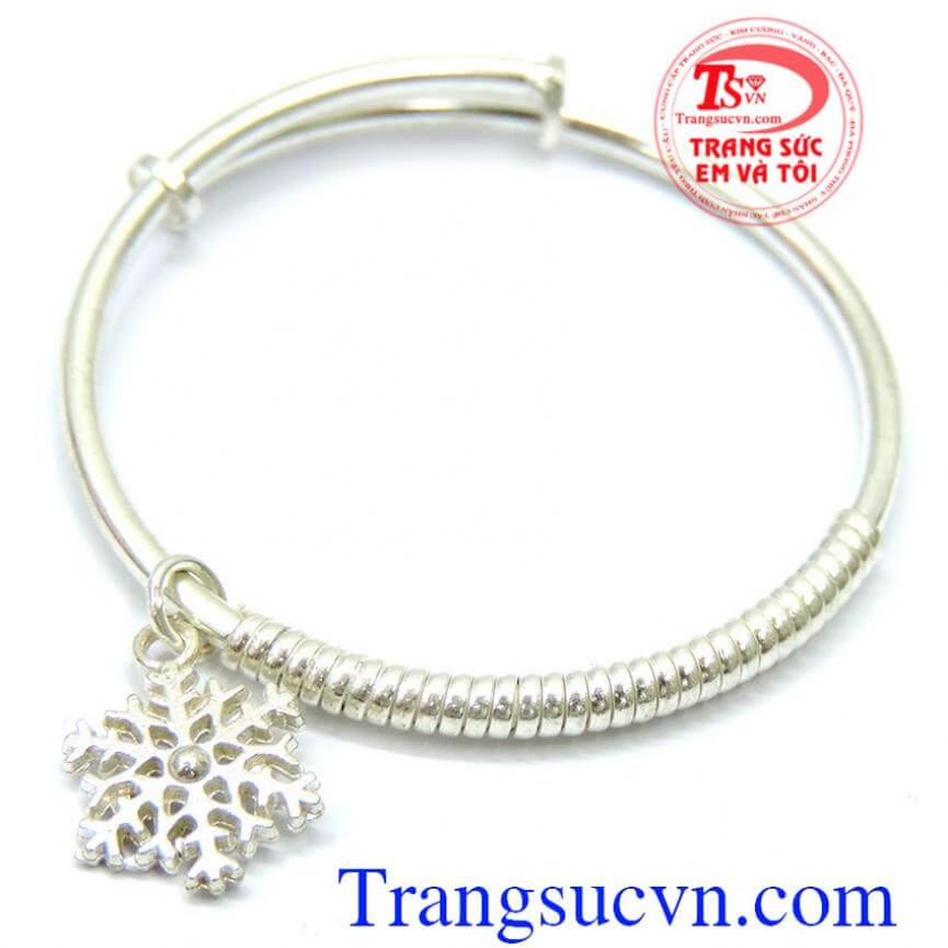 Lắc bạc trẻ em hình bông tuyết