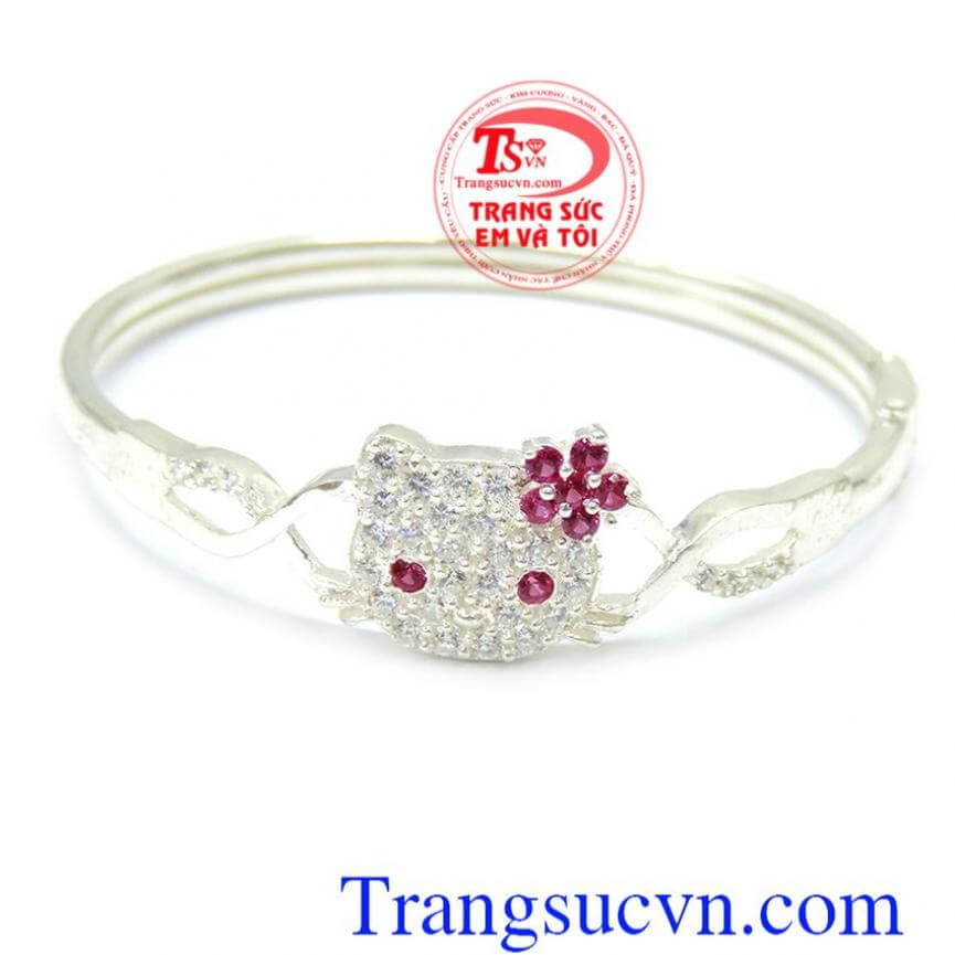 Lắc bạc mèo kitty dễ thương cho bé