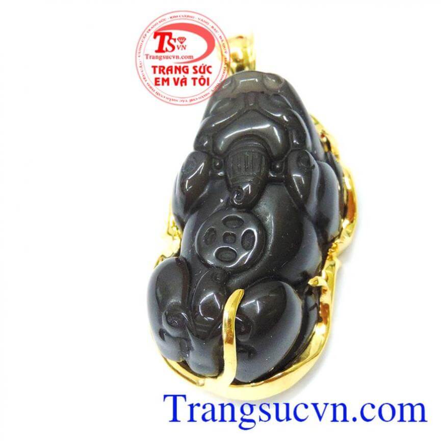 Mặt tỳ hưu opsidian phát tài 14k 