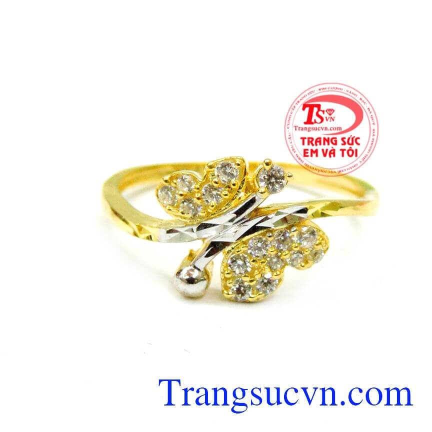Là mẫu nhẫn nữ vàng đẹp giá rẻ nhất hiện nay. Nhẫn nữ cánh bướm 10k đẹp