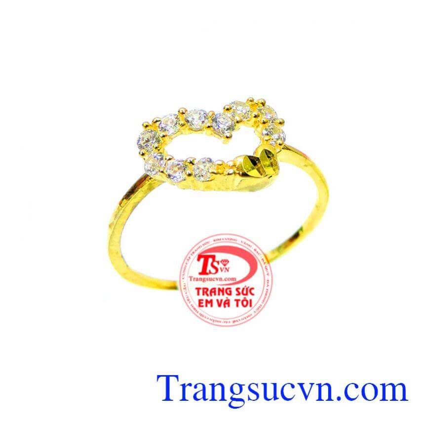 Nhẫn nữ trái tim vàng tình yêu