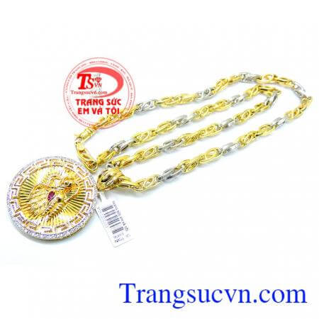 bộ trang sức vàng chất lượng đảm bảo,đeo hợp thời trang thể hiện được sự sang trọng nam tính giàu sang của phái mạnh,Bộ mặt dây nam rồng mạnh mẽ