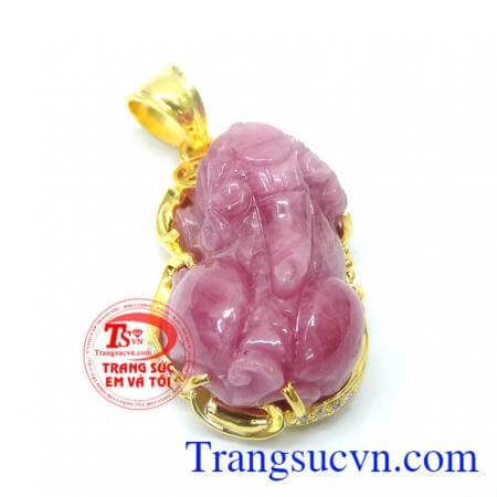 Tỳ hưu ruby may mắn bọc vàng đẹp