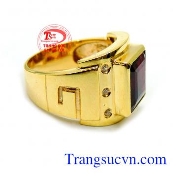 Nhẫn granet thời trang nam đẹp tượng trưng cho phát triển thịnh vượng kích thích sự thành công trong kinh doanh