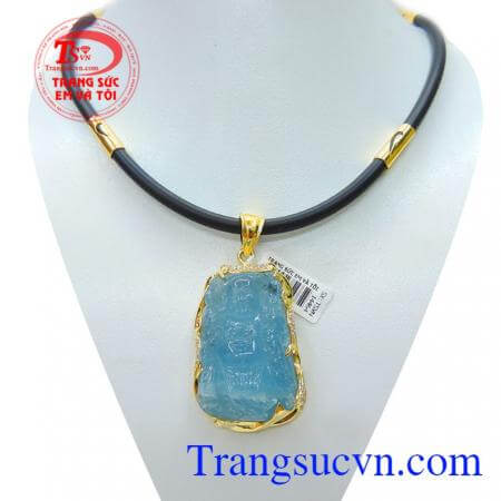 Bộ dây da đá aquamarine sang trọng