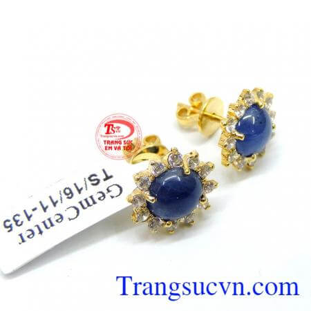 Sản phẩm được người dùng đánh giá cao trên toàn quốc, Hoa tai saphire vàng 14k đẹp