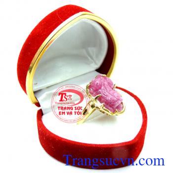 Nhẫn nữ tỳ hưu ruby thời trang đẹp