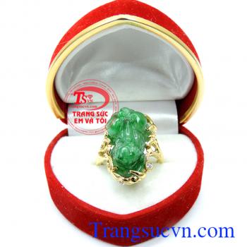 Nhẫn tỳ hưu jadeite cá tính đẹp mang lại nhiều may mắn đeo hợp thời trang hợp mệnh tỳ hưu đá thiên nhiên.