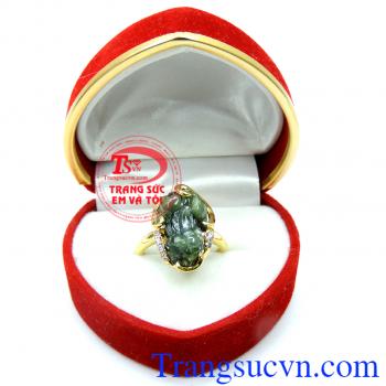 Nhẫn tỳ hưu saphire nữ tính đẹp tỳ hưu vàng tây chế tác tinh tế gắn đá thiên nhiên đẹp mang lại nhiều may mắn tiền tài hạnh phúc.