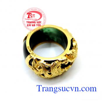 Nhẫn ngọc bọc rồng quý phái đẹp