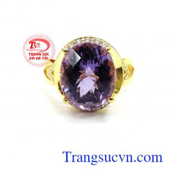 Nhẫn thạch anh tím thời trang đẹp