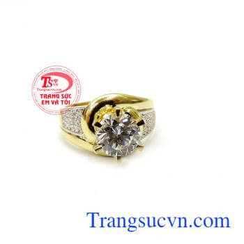 Nhẫn nữ sang trọng đính đá đẹp là chiếc nhẫn nữ đẹp đẽ.