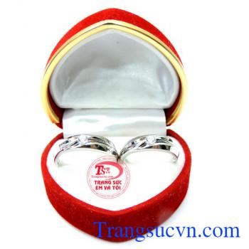 Nhẫn cưới vàng trắng yêu thương