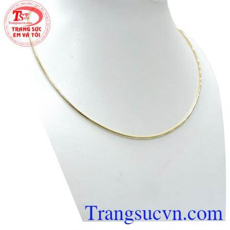 Kiềng vàng cho nữ thời trang đẹp kiềng nữ thiết kế chuỗi dây cá tính sang trọng được làm thủ công tỉ mỉ, trau chuốt với chất liệu vàng 18k sáng bóng .