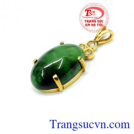 Mặt jadeite nữ bọc vàng 14k