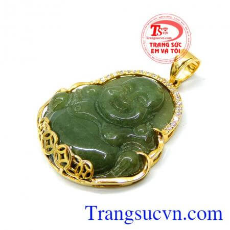 Mặt phật canxedon bọc vàng đẹp
