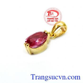 Mặt nữ saphire hồng 14k đẹp