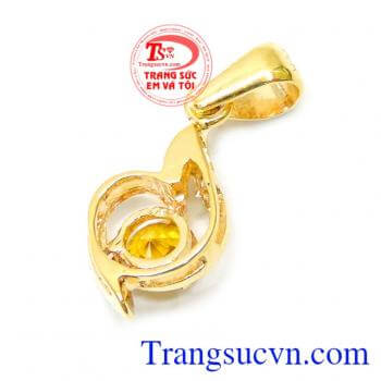 Mặt nữ vàng saphire 14k may mắn