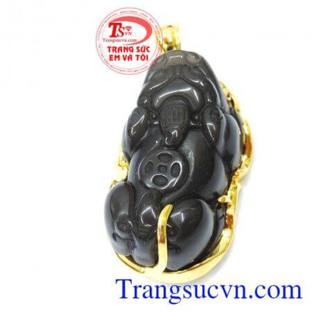 Mặt tỳ hưu opsidian phát tài 14k có tác dụng mang mại may mắn,