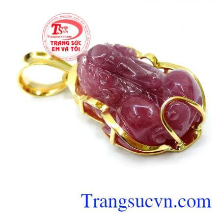 Mặt tỳ hưu ruby 14k mệnh hỏa