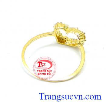 Nhẫn nữ trái tim vàng tình yêu