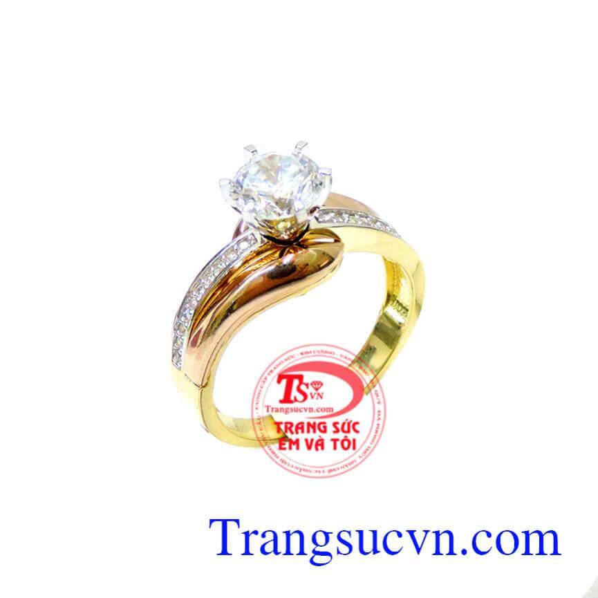 Nhẫn nữ vàng 18k đính đá đẹp