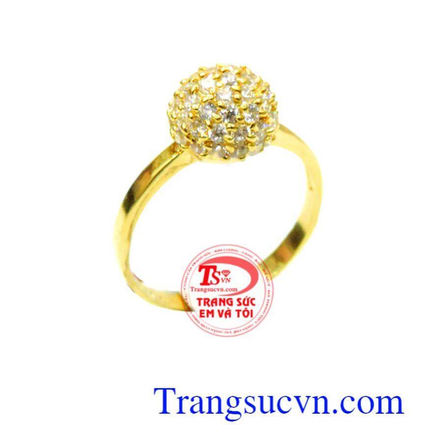 Nhẫn nữ 10k bông đá lung linh