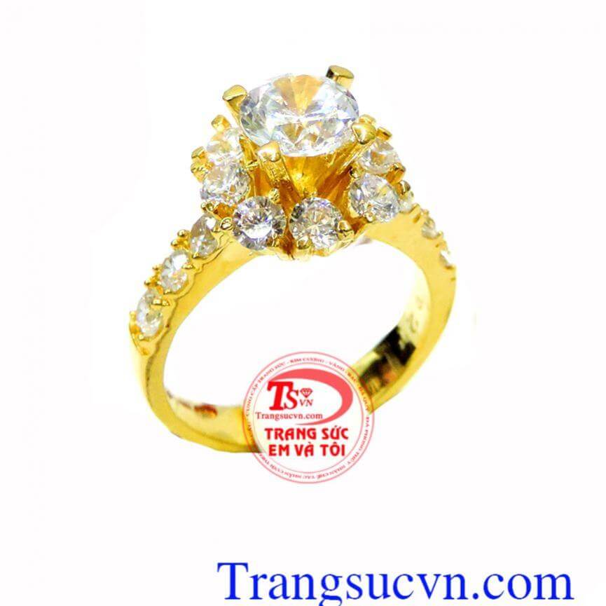 Nhẫn nữ đính đá quý phái 