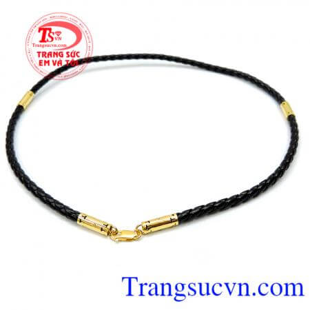 Dây da bọc vàng 10k nam tính