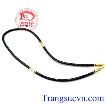Dây da bọc vàng 10k nam tính
