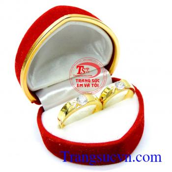 Đôi nhẫn cưới đính đá đẹp