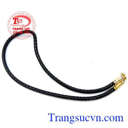 Dây da chuyền nam bọc vàng