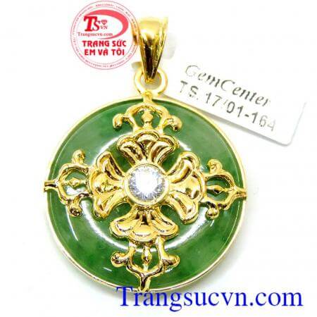 Mặt ngọc bọc vàng cho nữ đẹp đeo sang trọng bọc vàng 14k mang lại nhiều may mắn đeo hợp thời trang