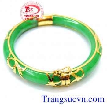 Vòng ngọc tiền tài ,may mắn. Vòng ngọc cẩm thạch bọc vàng