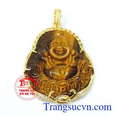 Mặt dây mắt hổ vàng, Mặt phật di lặc hợp mệnh thổ dành cho nam đeo hòa hợp với mệnh thổ và mệnh mộc.