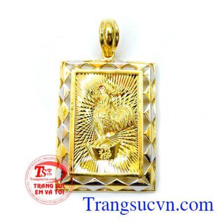 Mặt dây may mắn cả năm, Tài lộc và sức khỏe căng tràn, Chất lượng vàng đảo bảo, Bảo hành chu đáo. Mặt dây đinh dậu vàng
