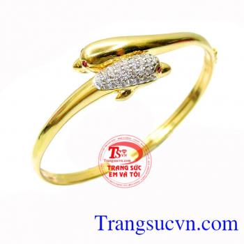 Vòng tay vàng cá heo đôi đẹp