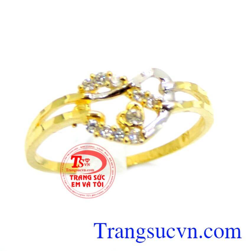 Nhẫn nữ vàng tây,được thiết kế tinh tế. Nhẫn vàng may hơn