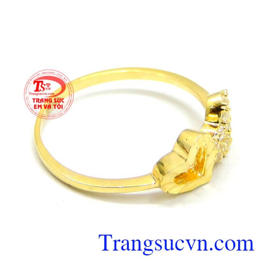 Nhẫn nữ vàng tây,được thiết kế tinh tế. Nhẫn đôi tim chung thủy