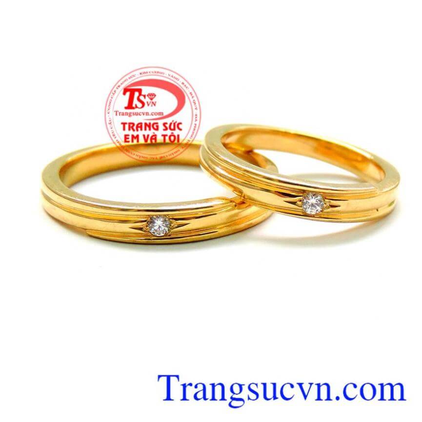 Nhẫn cưới đặc vàng 18k
