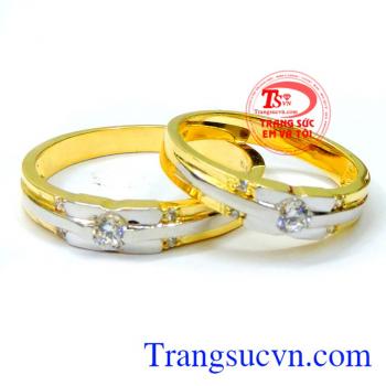 Nhẫn cưới vàng 18k kết