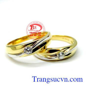 Cặp nhẫn cưới vàng 18k 750 chất lượng đảm bảo