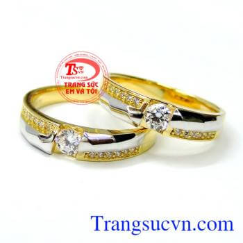 Đôi nhẫn cưới 18k đẹp