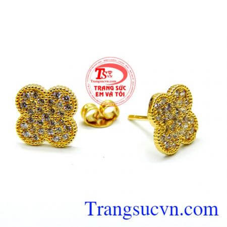 Khuyên tai bông hoa,hoa tai vàng tây dành cho phải đẹp,hoa tai tinh tế và đẳng cấp.