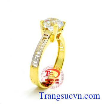 Nhẫn nữ vàng nhập khẩu tinh tế. 