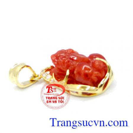 Mặt dây tỳ hưu màu đỏ đẹp 